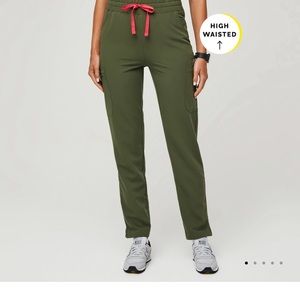 NWT FIGS high waisted yola skinny scrub pant in dark olive